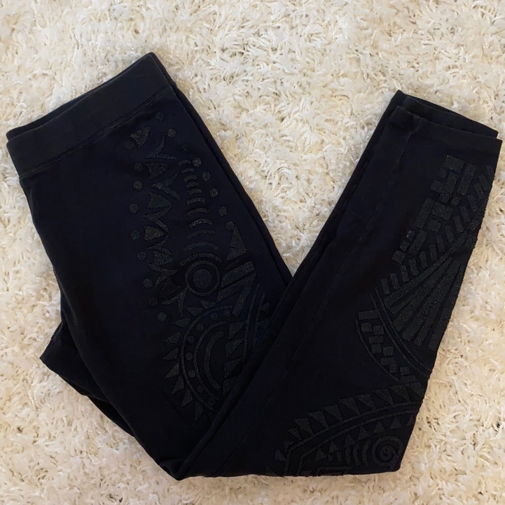 EXPRESS Black Leggings with Front Beading